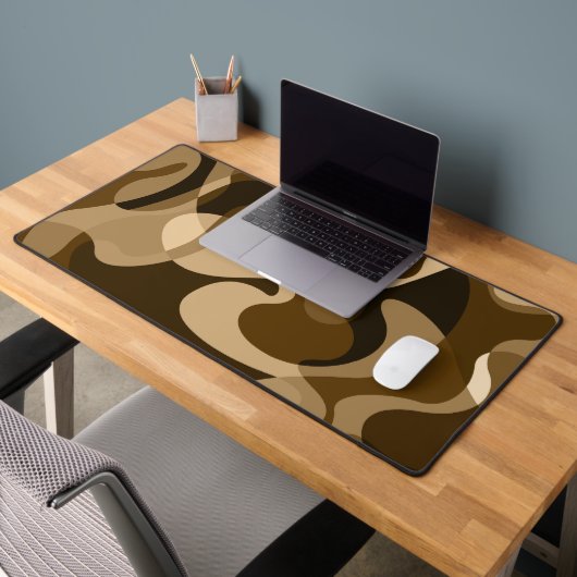 Bruin abstract wild swirly organische vormen bureaumat (Kantoor 2)