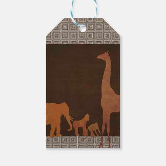Bruin Afrikaans Safari Oerwoud Zoo Favor Cadeaulabel (Achterkant)
