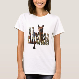 bruin alpaca met alpacasenaam Logo, T-shirt