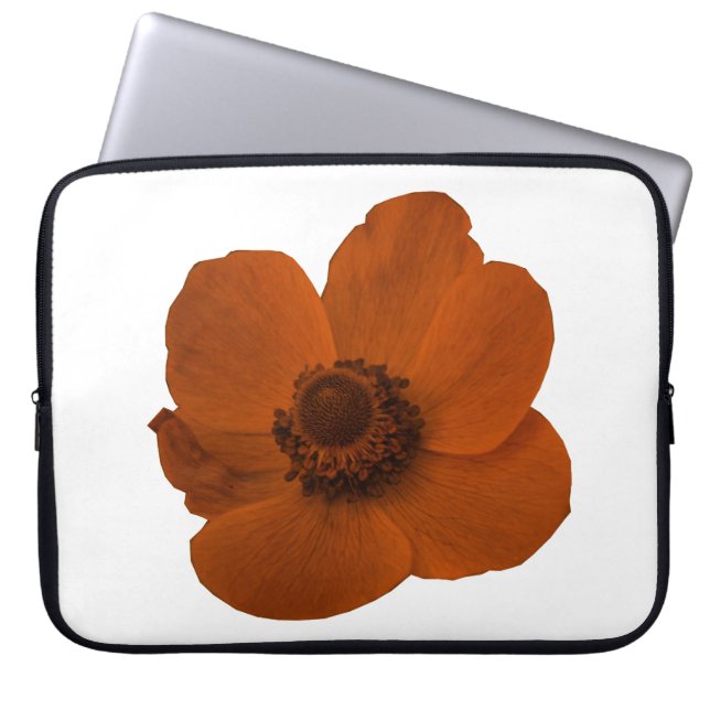 Bruin Anemone-laptoptas Laptop Sleeve (Voorkant)