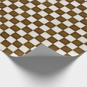 Bruin & Antiek Wit Geruit Cadeaupapier (Hoek)