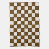 Bruin & Antiek Wit Geruit Theedoek (Verticaal)