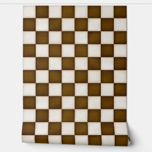Bruin & Antiek Witte Checkers Behang