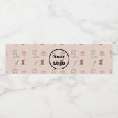 Bruin apotheek zakelijk patroon waterfles etiket (Enkel label)