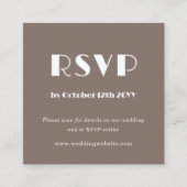 Bruin Art Deco | QR-code | Trouwscan naar RSVP Informatiekaartje (Voorkant)