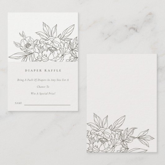 Bruin Baby shower met platte schets Informatiekaartje (Voorkant / Achterkant)