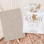 Bruin Ballon Beer Baby shower Kaart