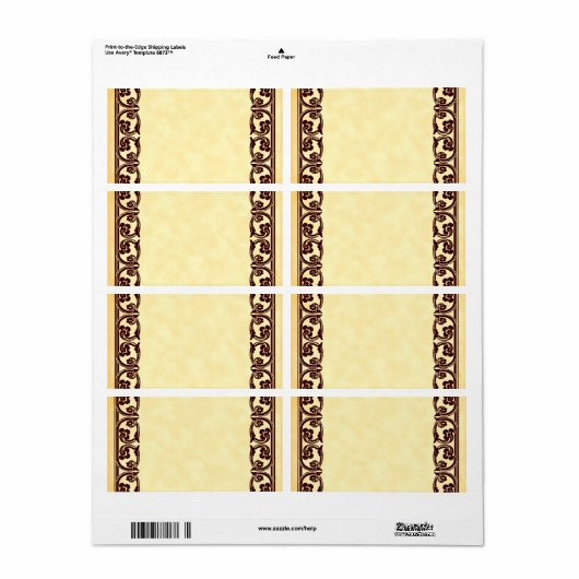 Bruin Baroque Element Aangepast label (Full Sheet)