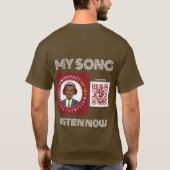 Bruin basic T-shirt met korte mouwen. (Achterkant)