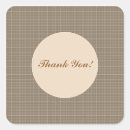Bruin bedankt vierkante sticker