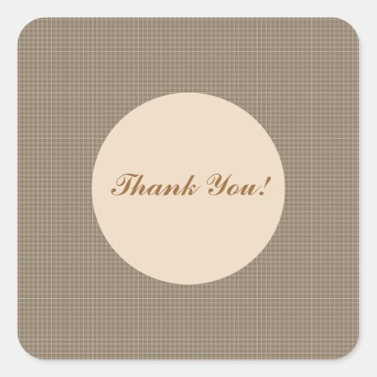 Bruin bedankt vierkante sticker (Voorkant)
