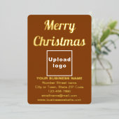 Bruin Bedrijfs Merk op Kerstmis Folie Feestdagenkaart (Staand Voorkant)