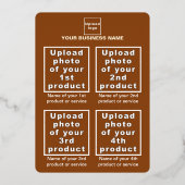 Bruin Bedrijfs Merk op Kerstmis Folie Feestdagenkaart (Achterkant)