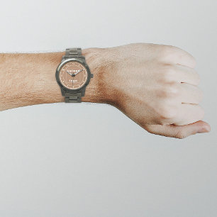 Bruin Bedrijfs Merk op Mannen Horloge