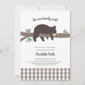 Bruin Beer baby shower Kaart (Voorkant)