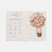 Bruin Beer Balloons Baby Blanke Fleece Blanket (Voorkant (Horizontaal))