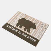 Bruin Beer Bomen Rustic Lodge Cabin Deurmat (Schuin)