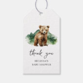 Bruin Beer Cub Baby shower Dank u wel Cadeaulabel (Voorkant)