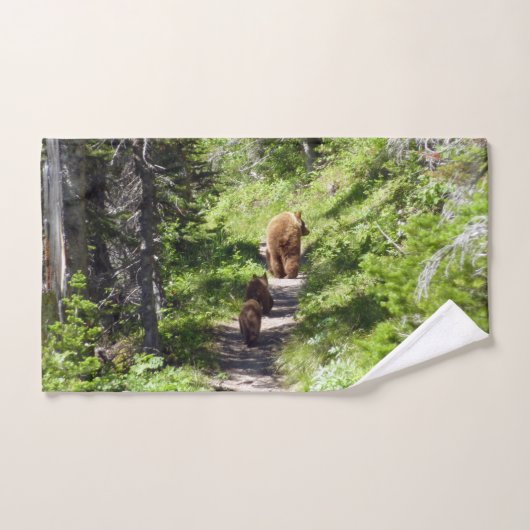 Bruin Beer familie Handdoek (Handdoek)