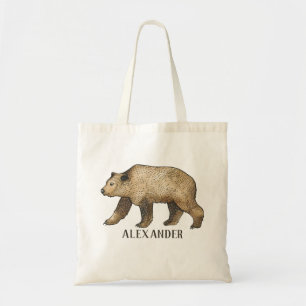 Bruin Beer - Gepersonaliseerde Canvas tas