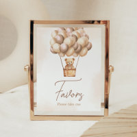 Bruin Beer Hete Luchtballon Baby shower Favorieten