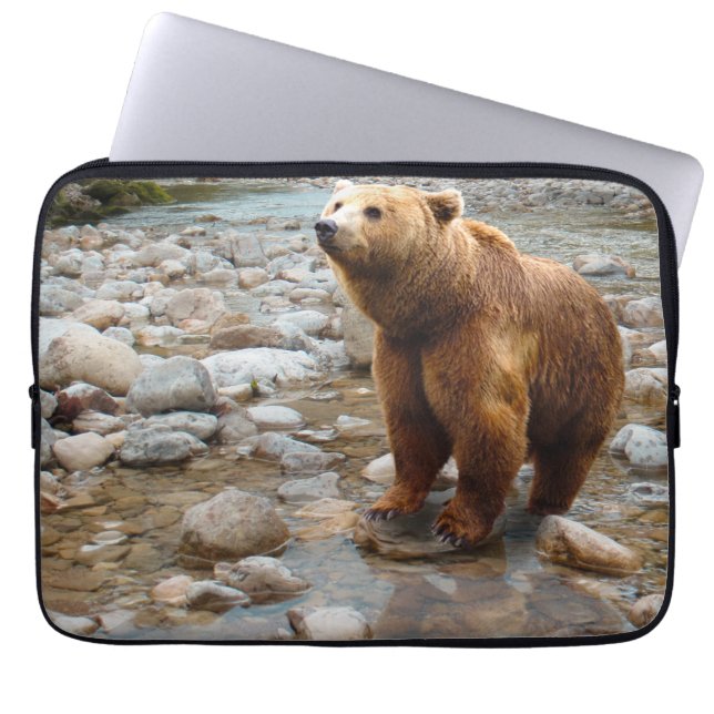 Bruin Beer in Stream Laptop Sleeve (Voorkant)