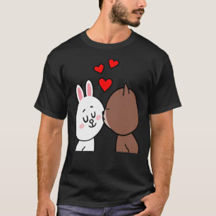 Bruin Beer konijn Bunny Rabbit Kiss Lightweigh T-shirt
