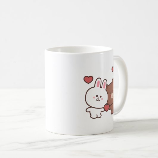 Bruin beer konijnenliefde koffiemok (Voorkant rechts)