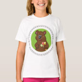 Bruin Beer met ijskap T-shirt (Voorkant)