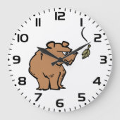 Bruin Beer met vallende herfstblad Schattigee dier Grote Klok (Voorkant)