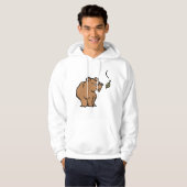 Bruin Beer met vallende herfstblad Schattigee dier Hoodie (Voorkant volledig)