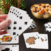 Bruin Beer met vallende herfstblad Schattigee dier Pokerkaarten