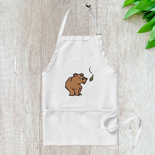 Bruin Beer met vallende herfstblad Schattigee dier Standaard Schort