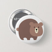 Bruin Beer Ronde Button 5,7 Cm (Voorkant /achterkant)