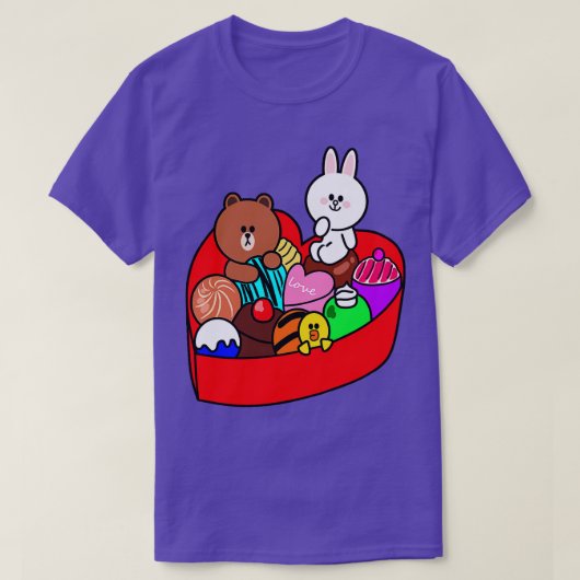 Bruin Beer snoepdoosje vol liefde T-shirt (Design voorkant)
