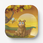 Bruin Beer Sunset Papieren Bordje (Voorkant)