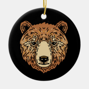 Bruin Beer voor de herfst Keramisch Ornament