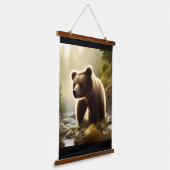 Bruin Beer Wildlife Portret Hangend Wandkleed (Gebogen)