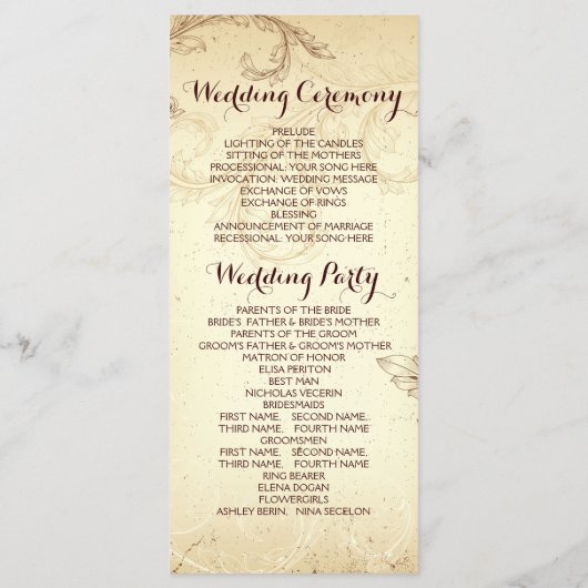  bruin, beige blaadprogramma programma (Achterkant)