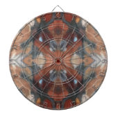 Bruin beige crème grijs sinaasappel abstracte wate dartbord (Voorkant)