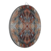 Bruin beige crème grijs sinaasappel abstracte wate dartbord (Voorkant Links)