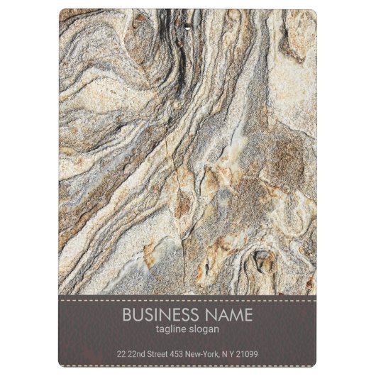 Bruin beige en grijs marmeren patroon klembord (Achterkant)
