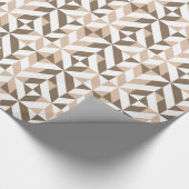 Bruin Beige Geometrische Cube Patroon Cadeaupapier (Hoek)