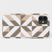 Bruin Beige Geometrische Cube Patroon Case-Mate iPhone Case (Achterkant (horizontaal))