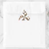 Bruin Beige Geometrische Cube Patroon Driehoek Sticker (Tas)