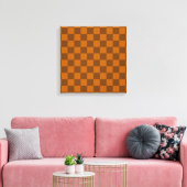 Bruin Beige geruite blokprint Canvas Afdruk (Insitu (Woonkamer))
