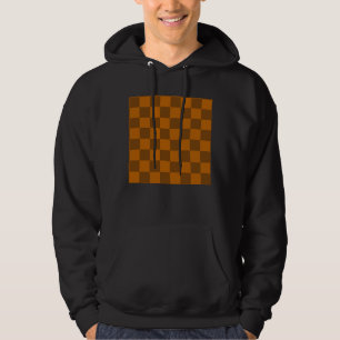 Bruin Beige geruite blokprint Hoodie