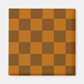 Bruin Beige geruite blokprint Magneet (Voorkant)