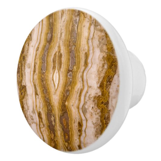 Bruin Beige Grain Marble Keramische Knop (Rechts)