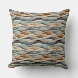 BRUIN BEIGE GROEN TEAL ABSTRACTE GOLVEN KUSSEN